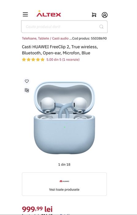 Caști Huawei FreeClip 2