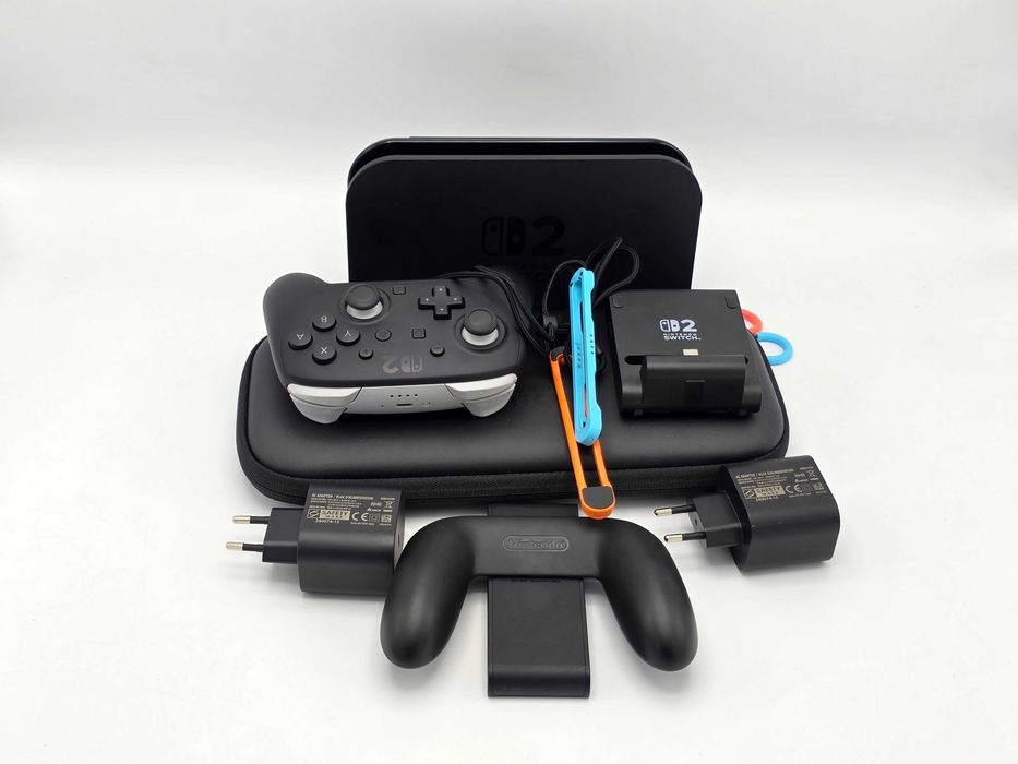 Nintendo Switch 2 Black Joy-Con Red/Blue 256GB + Nintendo Controler Pro Alimentatoare Priza 2 Bucati Garantie August 2028