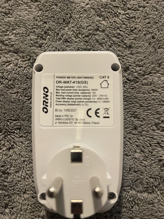 Priza cu contor de energie ORNO OR-WAT 16 A