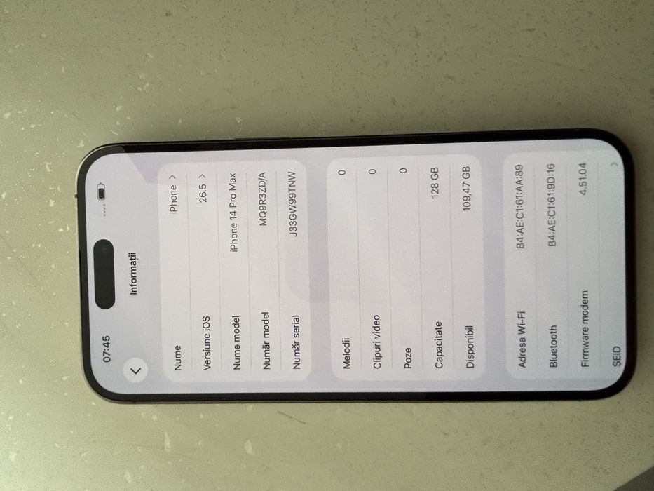 Iphone 14 pro max gold 128 gb stare buna fara defecte sau mesaje