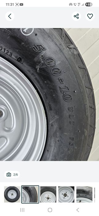 Roata 5.00-10 (500 R10), 78N, Anvelopa Security pe Janta 3.5Bx10