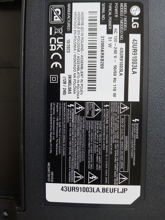Tv Lg 108cm pentru piese