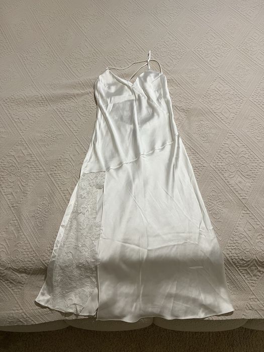 Rochie Nissa matase alba 36