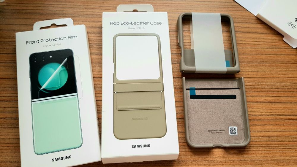 Husa Flap Leather+Folie Originala Samsung Galaxy Z Flip 5!Noua!PROMO