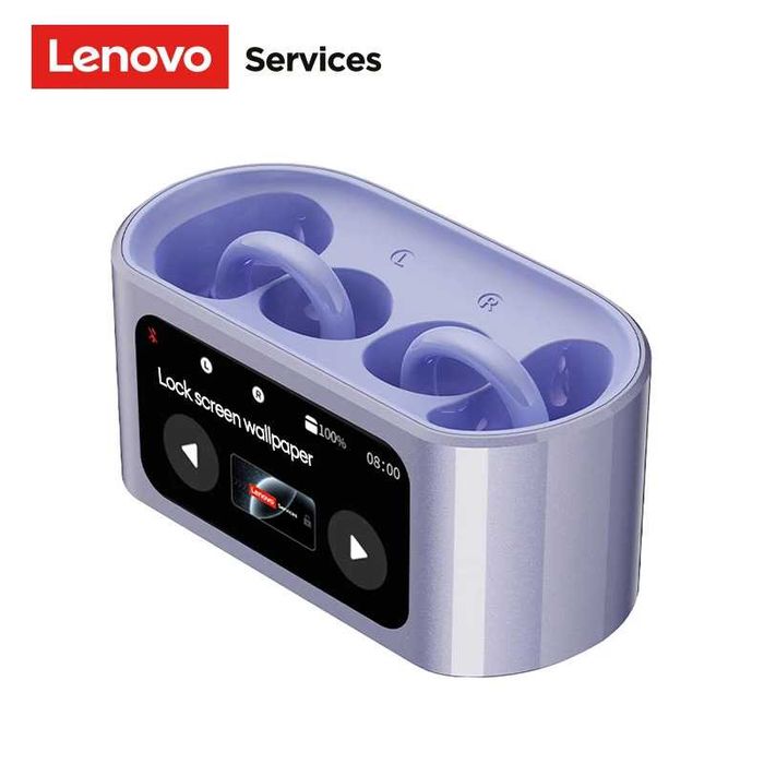 Lenovo RS105 Безжични Слушалки с LCD Тъчскрийн, Bluetooth 6.0, Open-Ear Клипс за Спорт