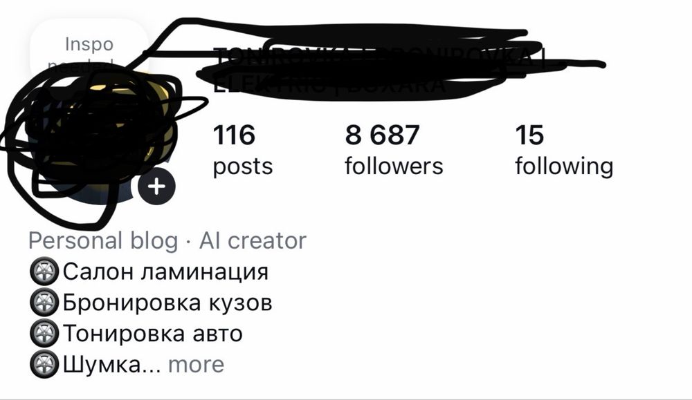 Instagram account sotiladi 8600 podpiskasi bor