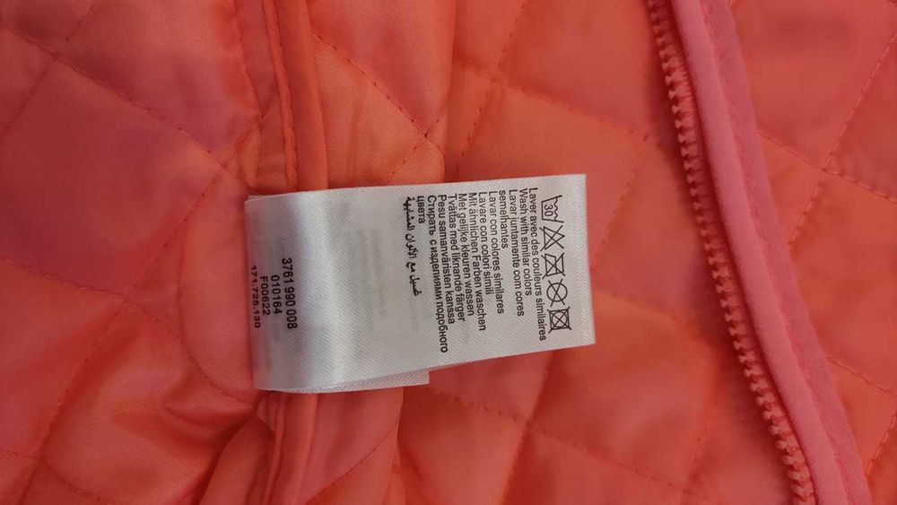 Geaca fete subtire matlasata VERTBAUDET, oranj neon 122-128 cm