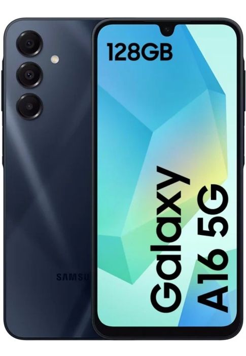 Samsung Galaxy A 16 5G 128 GB 4 GB RAM baterie 5000 mAh black husă de protecție și folie protecție ecran telefonul este nou, nefolosit
