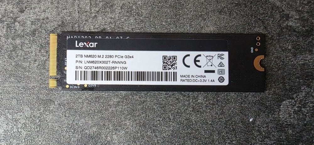 Накопитель SSD NVME m2 LEXAR NM620 2TB. Возможен обмен.