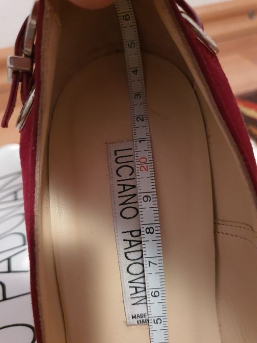 Pantofi grena rosii piele intoarsa, 36, Luciano Padovan, ca noi