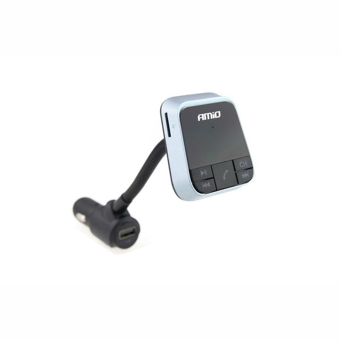 Modulator FM auto Amio, 12-24V, Bluetooth 5.0, USB, TF card & AUX IN, iesire bricheta USB 2.0A