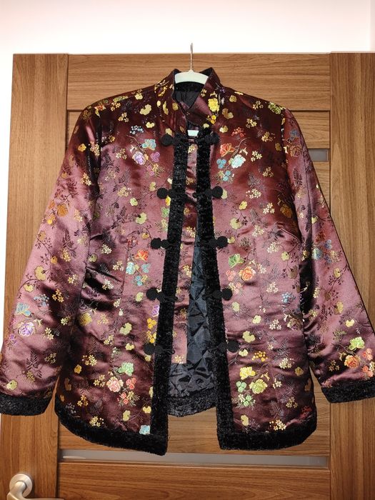 Jacheta căptușită din mix mătase inspirație asiatica