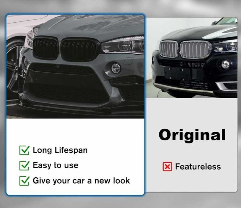 Двойни Бъбреци Решетки За BMW X5 X6 F15 F85 F16 F86 2014+ Черен Гланц Лак