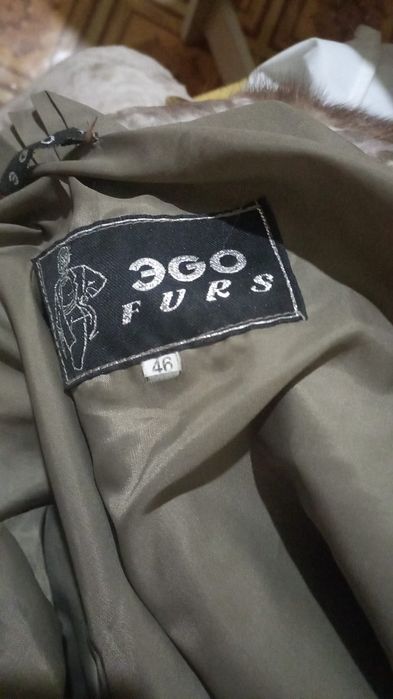 Шуба цигейковая, воротник норка