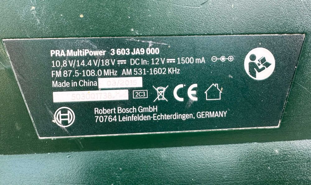 Bosch PRA Mulipower - Акумулаторно радио с bluetooth 2 батерии и зарядно