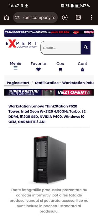 PC gaming Lenovo  thinkstation p520, procesor Intel xeon 24 core, 64 GB ddr4 ecc