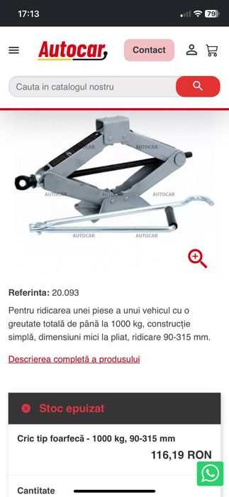 Cric auto 1000 kg