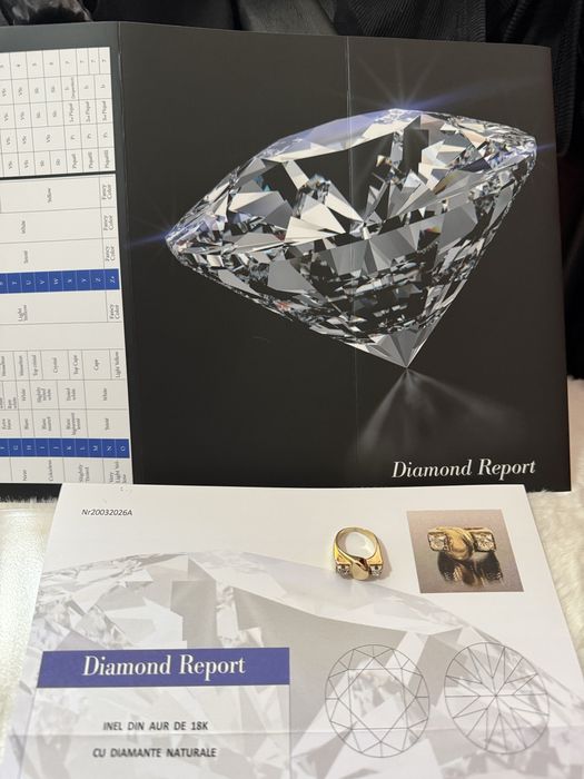 Inel din Aur 18 k cu DiamanteNaturaleMaricuCertificat de Autenticitate