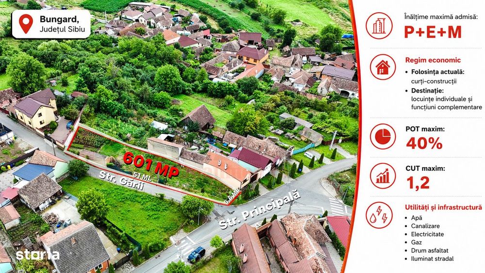 Teren + Proiect Casa | Bungard | 601 MP | Utilitati | Asfalt | VIDEO
