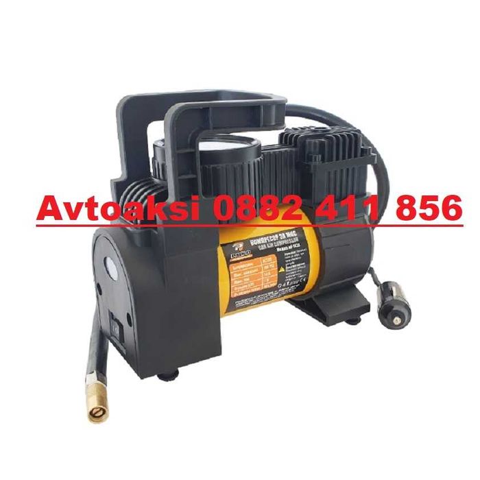 Компресор за помпане метален с манометър 12V -1430