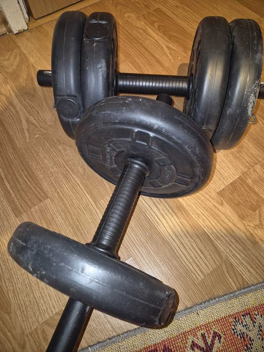 Gantere set plus piept cu bara