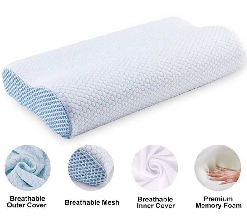 Pernă ortopedică memory foam ergonomică gât anti sforăit cervical
