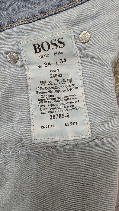 Blugi BOSS Hugo Boss Albastru Deschis, mărime W34 L34 (100% bumbac)