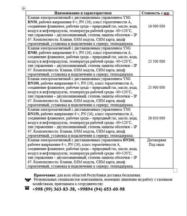 Клапана электромагнитные с дистанционным управлением