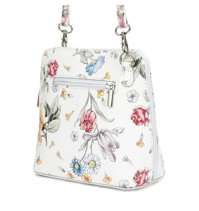 Geantă din Piele Naturală Genuine Leather Alb