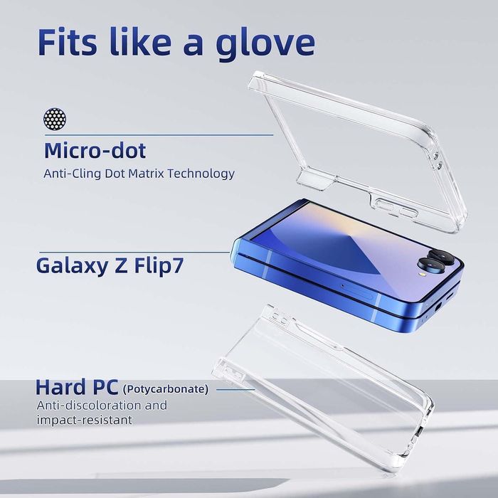 Прозрачен Кейс за Samsung Galaxy Z Flip7 от две части