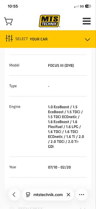 Спортно регулируемо окачване MTS TECHNIK за Ford Focus III