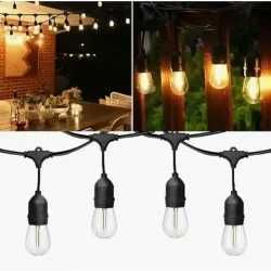 Кабел С Поредица От Фасунги Е27 10броя IP54