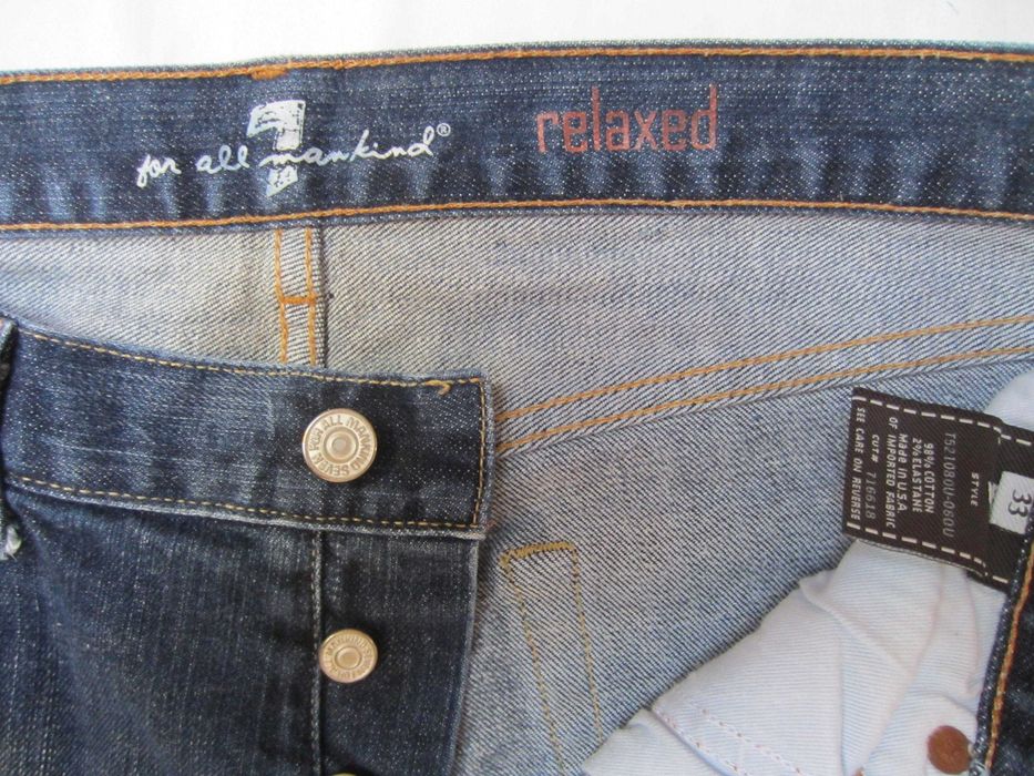 Blugi 7 For all Mankind, W33 L32, Talie=82cm, Lung=104cm, usor evazati