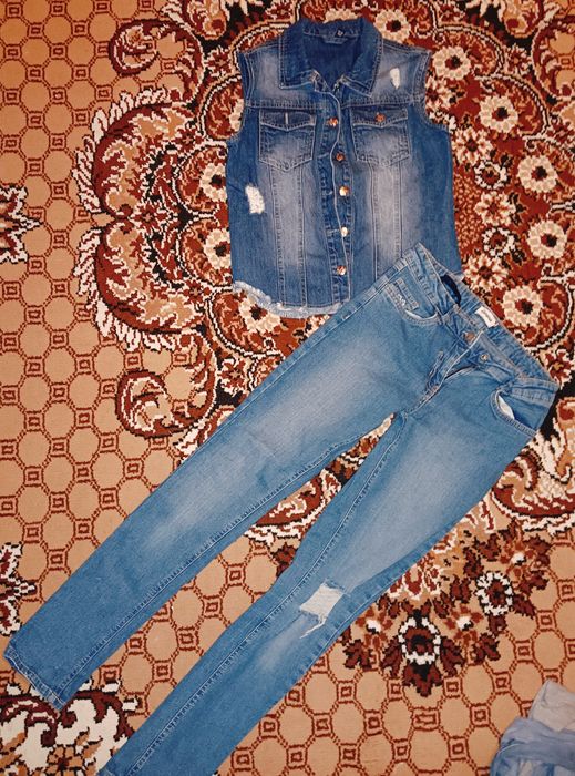 Blugi și vestă de blug fată 12 ani