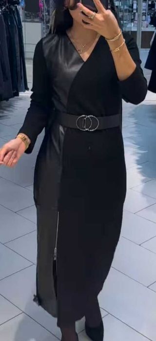 Очень стильное и теплое женское платье