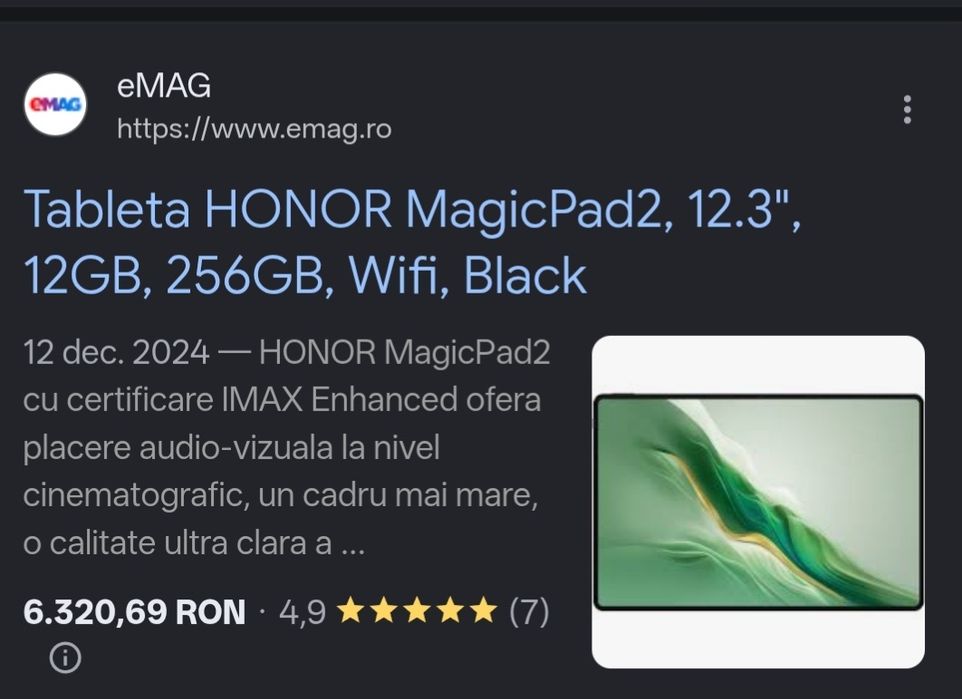Tableta HONOR MagicPad 2 IMPECABILA, o am de 2 luni 

2,