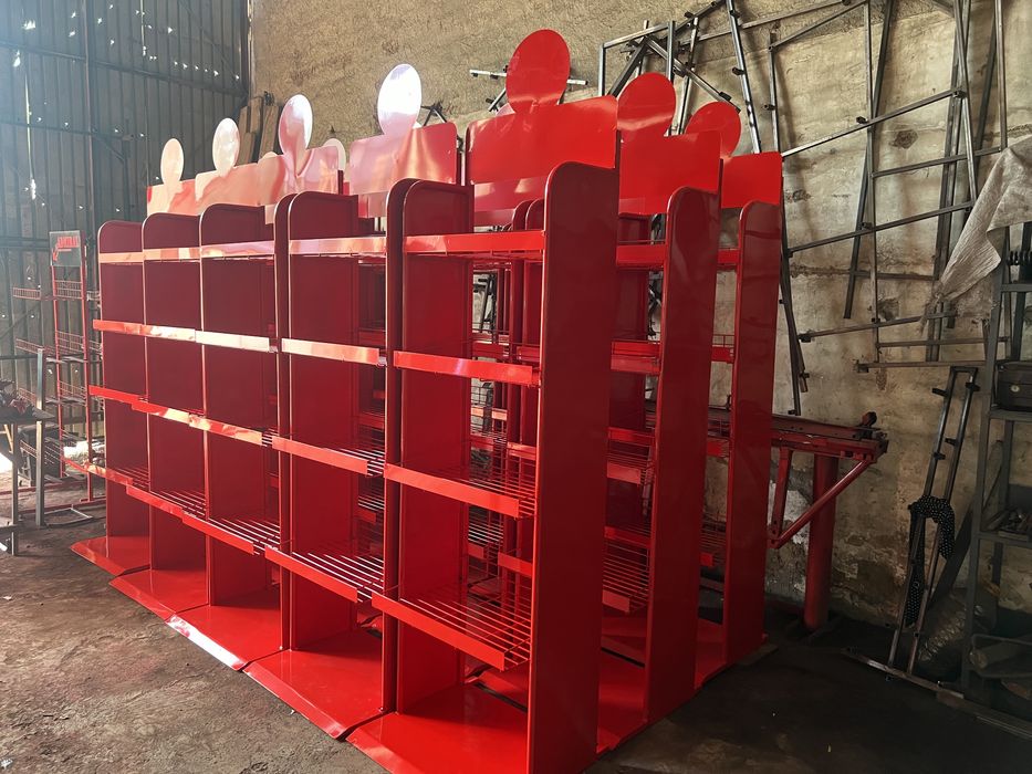 Производство стеллажей стендов витрин стойка рекламные