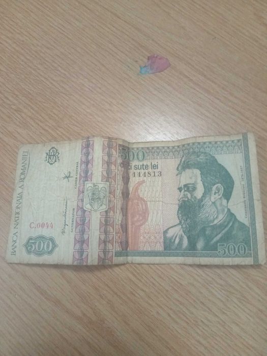 Bancnotă 500 lei din 1992 cu Constantin Brâncuși