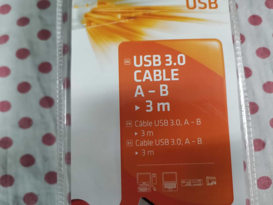 Cablu USB 3.0 A - B, negru 3 m.