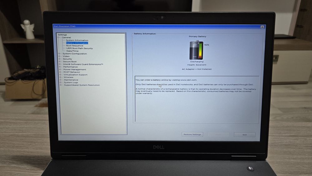Laptop Dell Workstation i7gen9,4Gb video dedicat, 17.1" HD, 32Gb ddr4