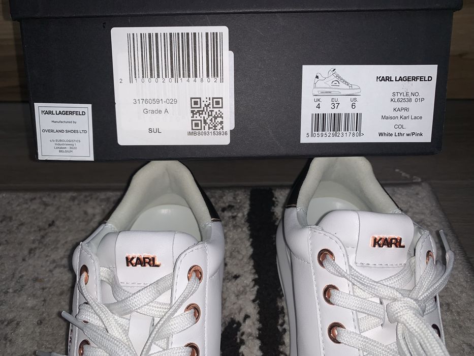 Adidasi / Sneakers Karl Lagerfeld White Lthr & W/Pink