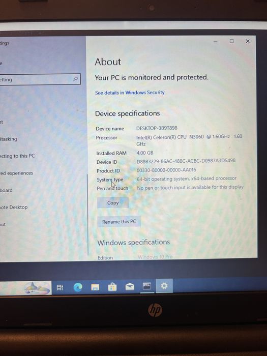 Laptop HP/ Windows 10Pro