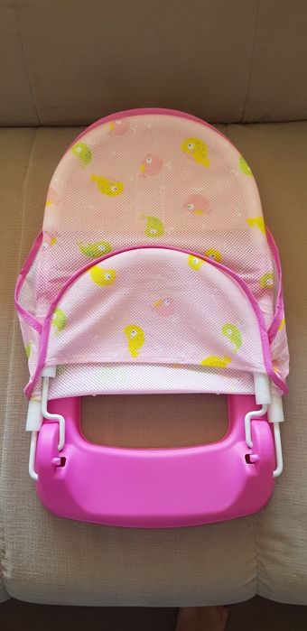 Бебешки стол за баня, С облегалка, Сгъваем в 3 позиции, Розов