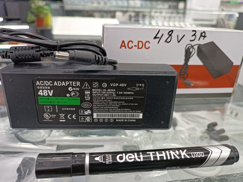 Скидка! Доставка! Блок питания 48 v 3 a adapter, на самокат и т.д
