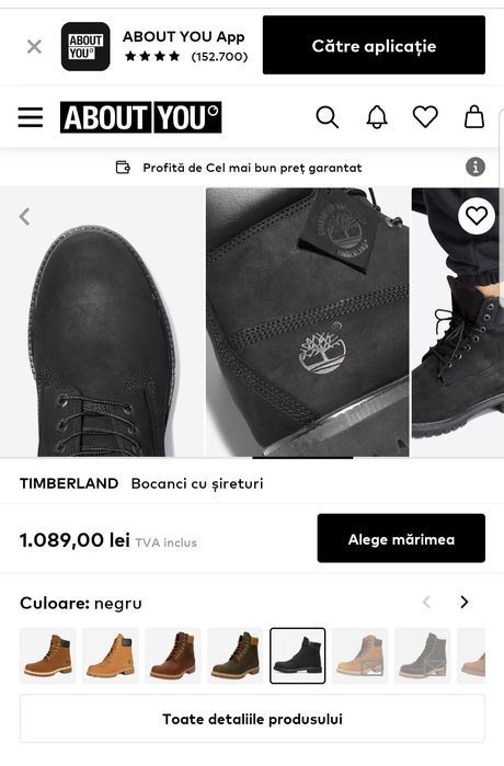 Ghete Timberland Radford, bocanci 6 In Basic Boot piele Nubuk, nr. 45
