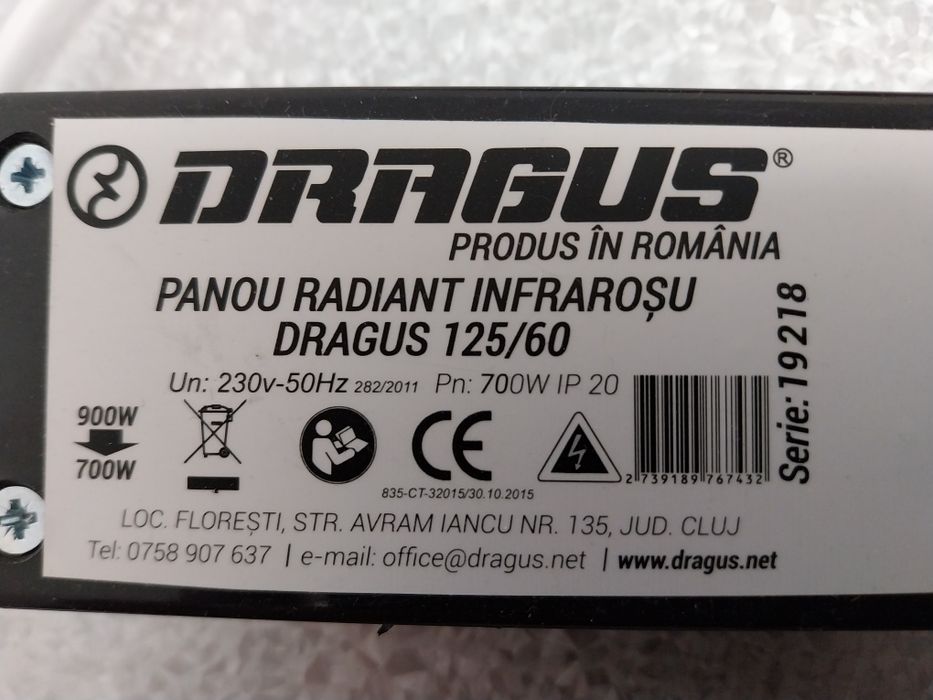 Panou radiant infraroșu  125/60 700-900