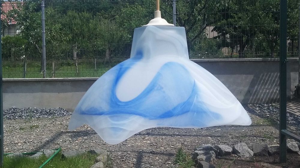 1. Lustra pendul, sticla Murano. 2. Plafoniera rotunda, sticlă Murano