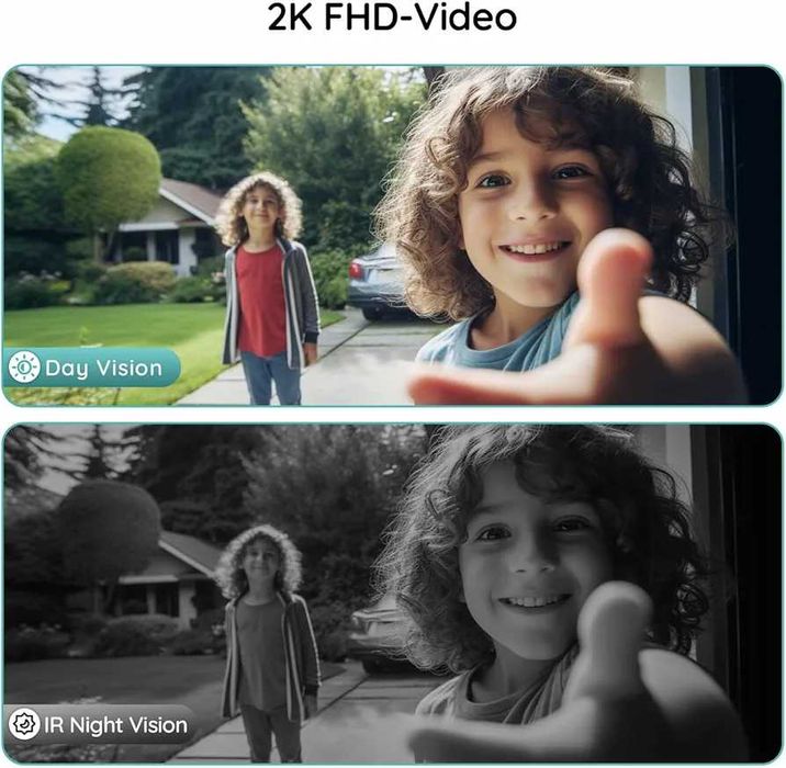 Нов видео звънец BOIFUN 2K HD Безжичен, без такси и с вградена аларма