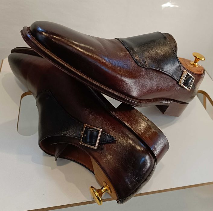 Pantofi monk de lux 39.5 40 Cordwainer lucrati manual piele naturala