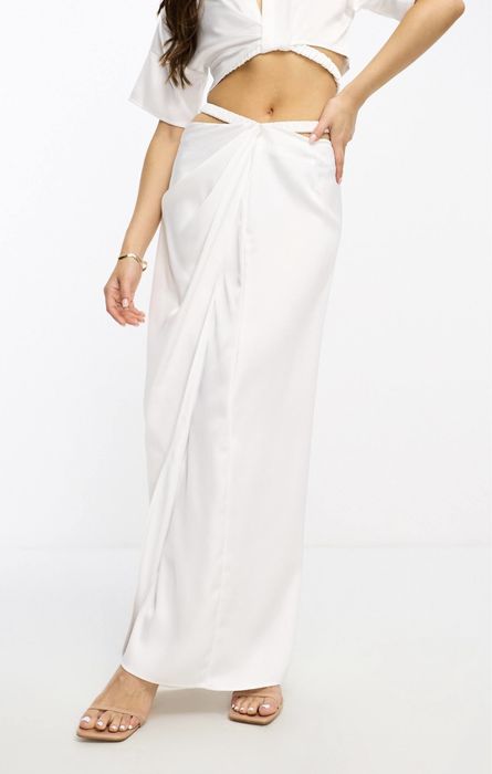 Fusta maxi satinata crapata Kaiia